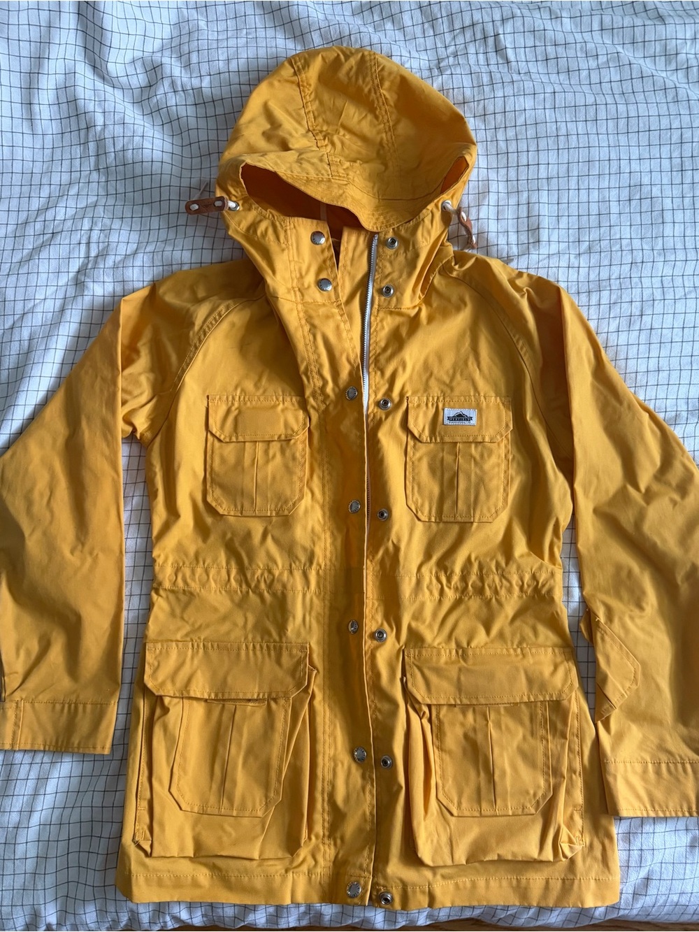 Penfield Classic Yellow Hooded Rain Jacket Size S